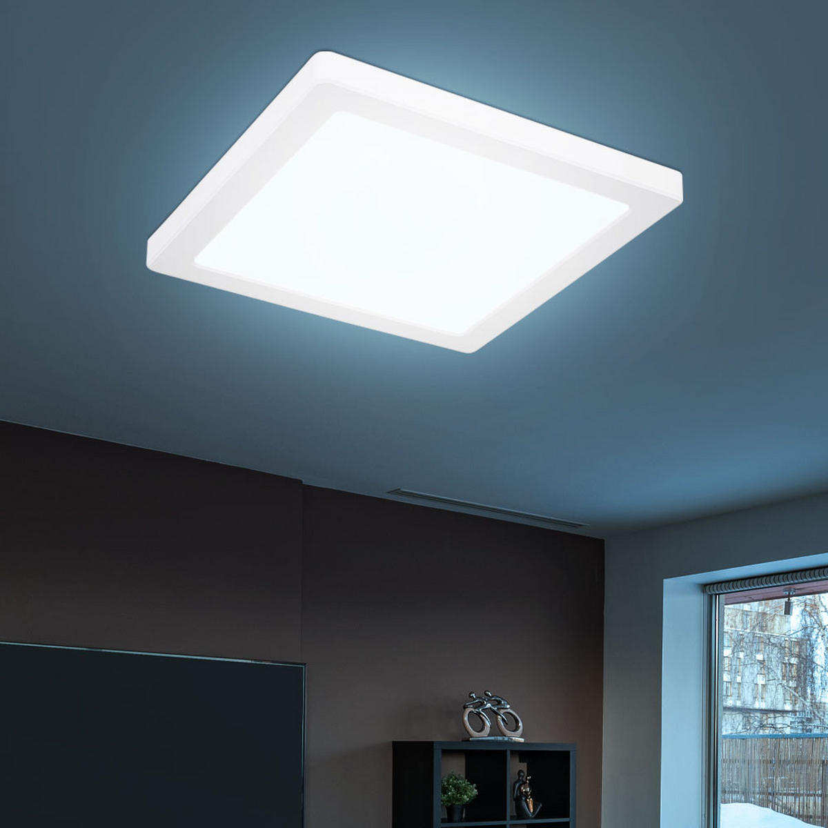 LED DECKENLEUCHTE Kunststoff Weiß - Weiß, Kunststoff (21.7/21.7/1.7cm)