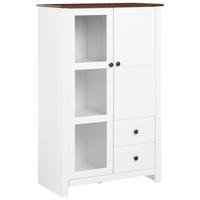 VITRÍNA 80 cm Bílá Pimba - tmavě hnědá, kompozitní dřevo (80/125/40cm) - Beliani