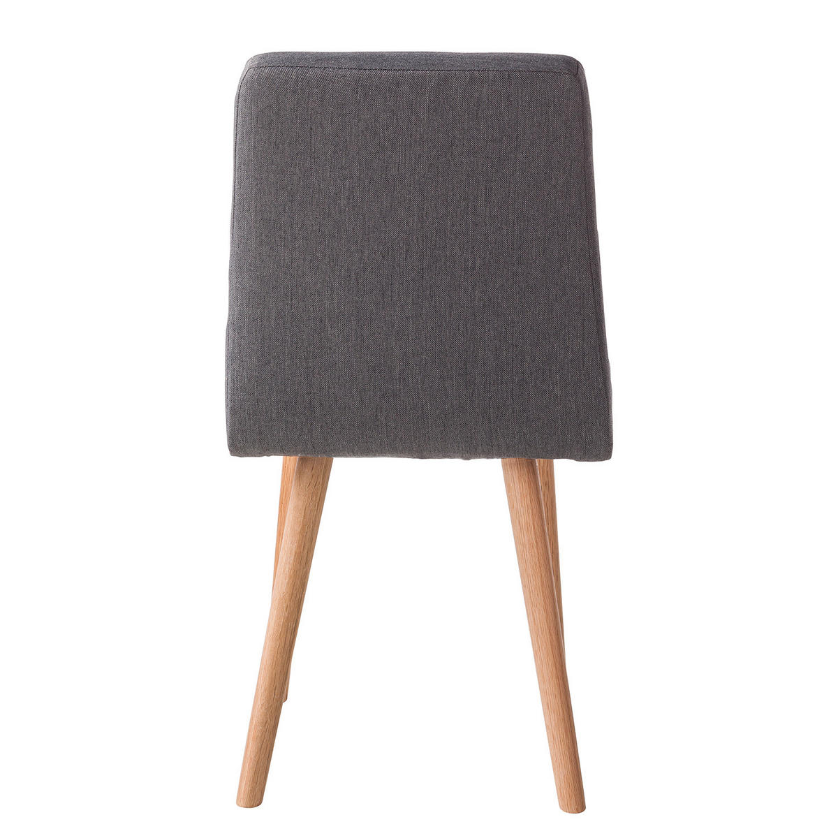 POLSTERSTUHL - Webstoff / Eiche massiv - Dunkelgrau, Textil (42/81/57cm) - home24