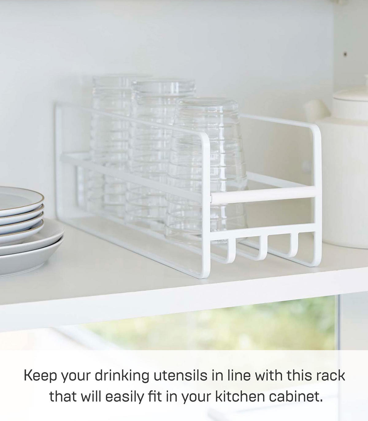 ORGANIZER FÜR TASSEN UND GLÄSER Tower 5643 weiß 12/33,2/11 cm - Weiß, Metall (11/12/33.2cm) - Yamazaki