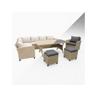 DININGLOUNGE-SET Alpina Grau Polyrattan für 9 Personen - Grau, Naturmaterialien - Green Spirit