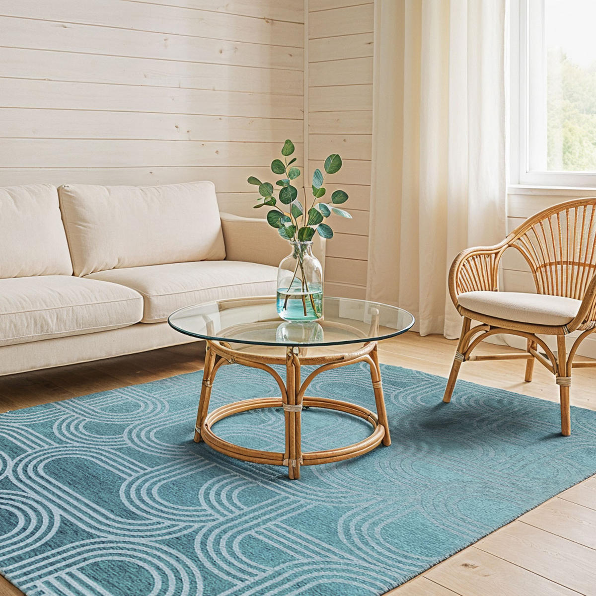 TEPPICH Blue Glow Lola&Moi 170/240 cm - Blau, Kunststoff/Textil (170/240cm) - Lola&Moi