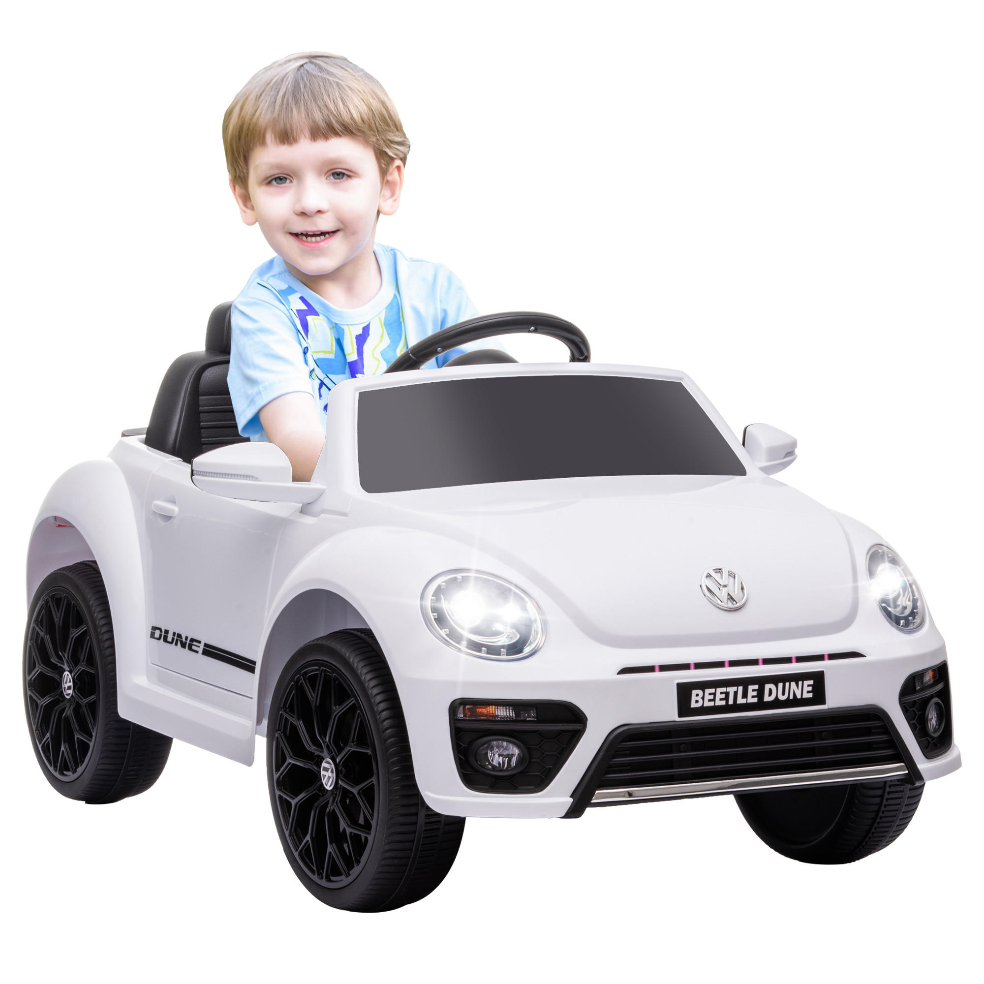KINDER ELEKTROAUTO, Kunststoff, Metall, Weiß - Weiß, Kunststoff (97/56.5/46cm) - AIYAPLAY