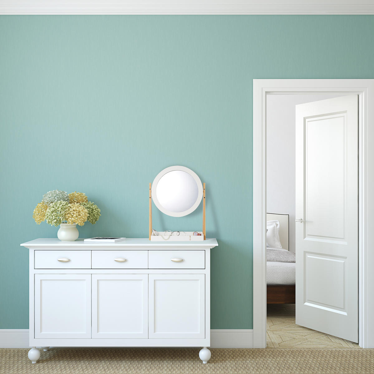 KOSMETIKSPIEGEL - Multicolor, Glas/Holz (43/57/22cm) - Relaxdays