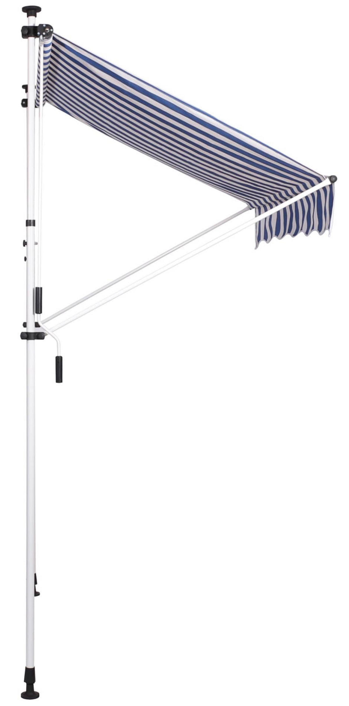 KLEMMMARKISE Wendy 350x120 cm weiß/blau - Blau, Metall (350/220/120cm) - TPFGarden