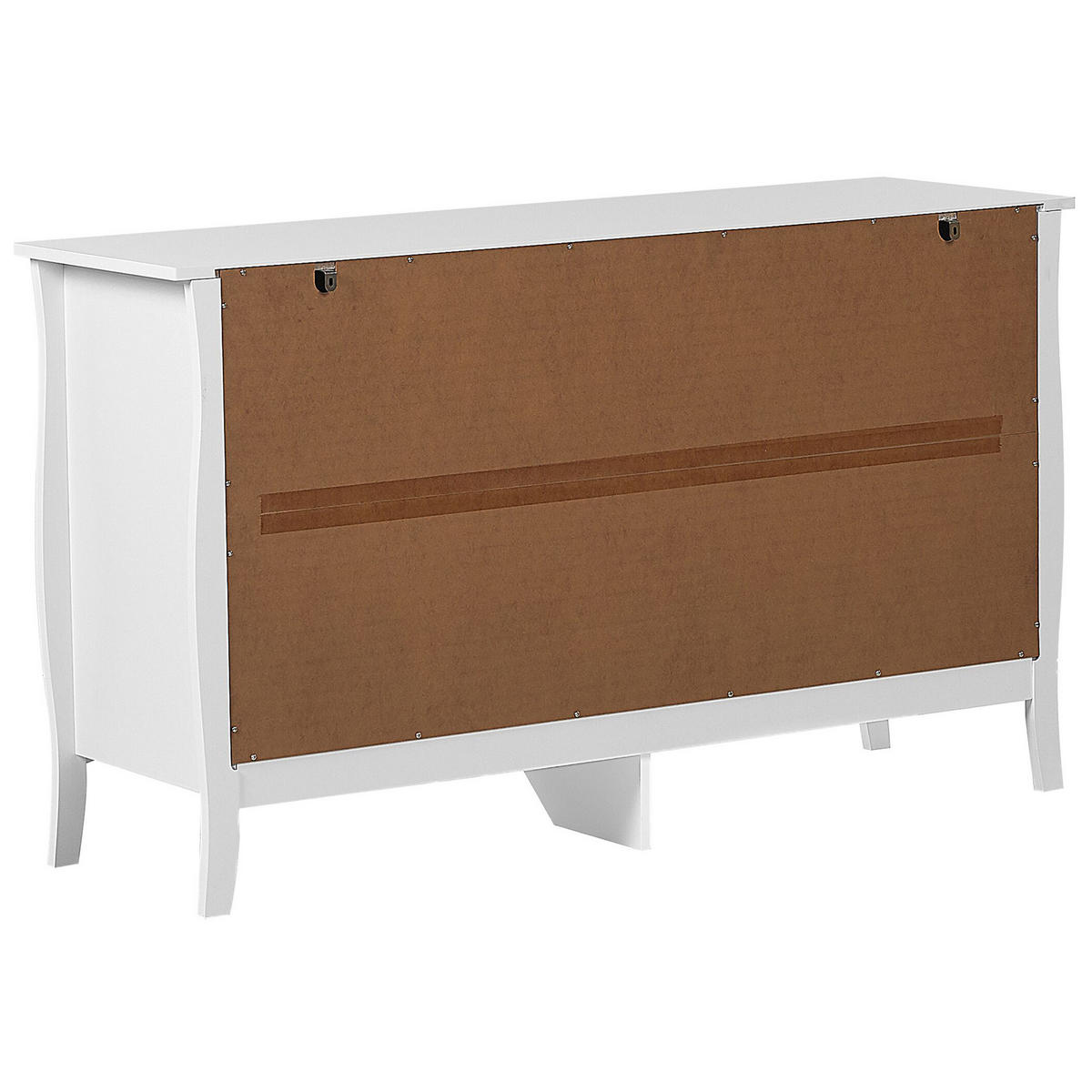 KOMMODE 6 Schubladen Metallgriffe weiß Winchester - Weiß, Holzwerkstoff (130/75/40cm) - Beliani