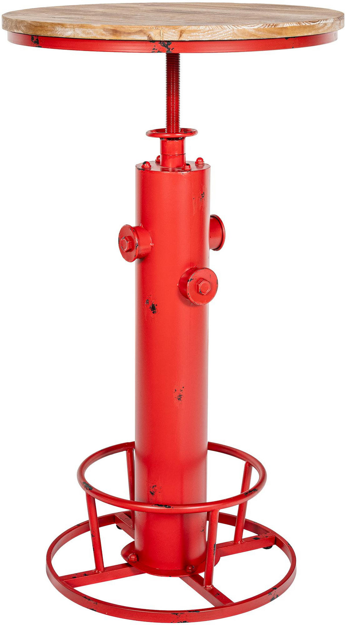 BARTISCH rund 54 cm Metall rot - Rot, Metall (54/91/54cm) - CLP