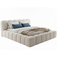 POLSTERBETT Milia Hellbeige 180/200 cm Boucle mit Bettkasten - Beige, Textil/Metall (180/200cm) - wonello