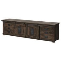 TV-BOARD Mango 220x55x60 grau lackiert RAILWAY #266 - Grau, Holz (220/60/55cm) - Massivmoebel24