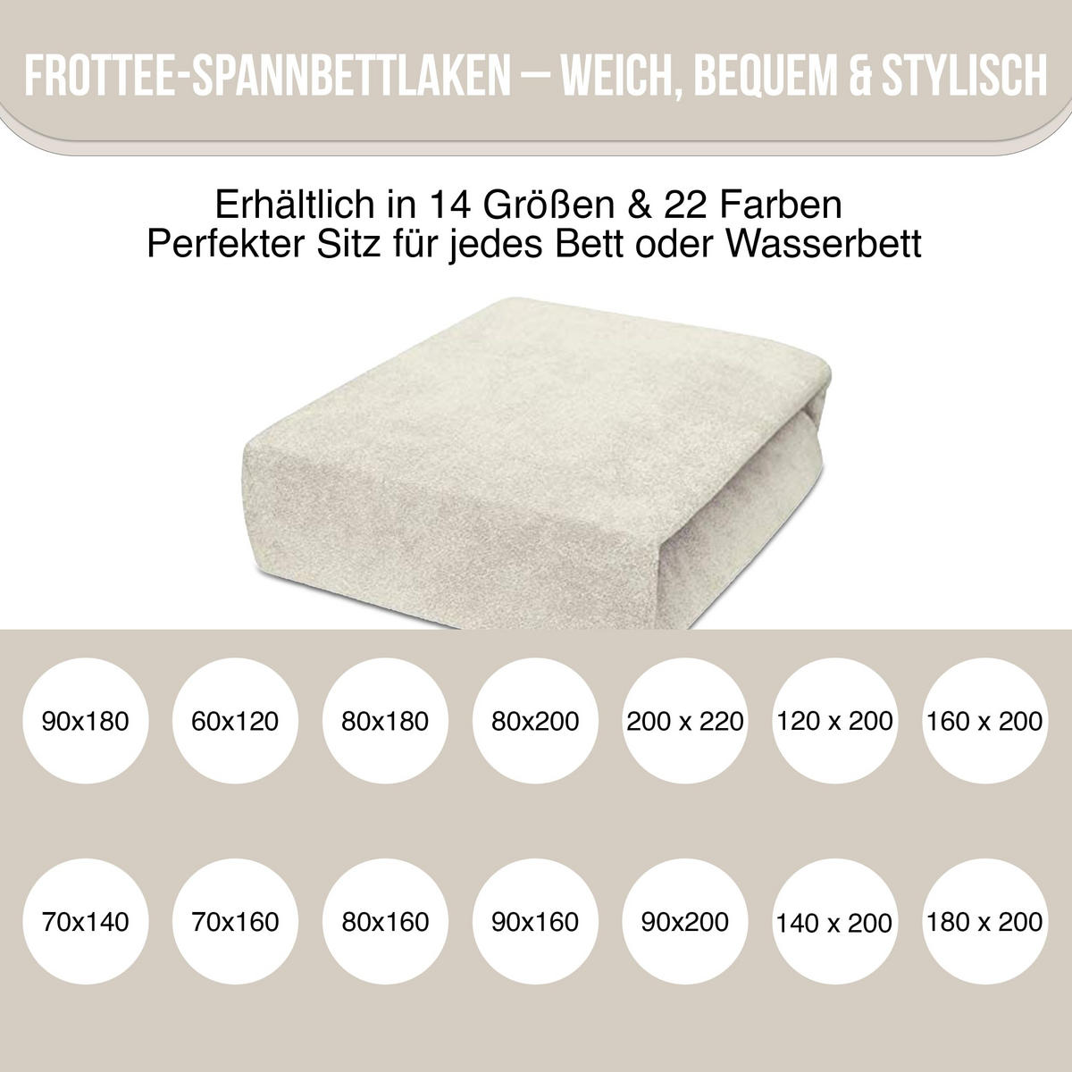 SPANNBETTLAKEN 80/200 cm, Jersey Elastisch 100 % Baumwolle Ecri - Ecru, Textil (80/200cm) - Best For Home