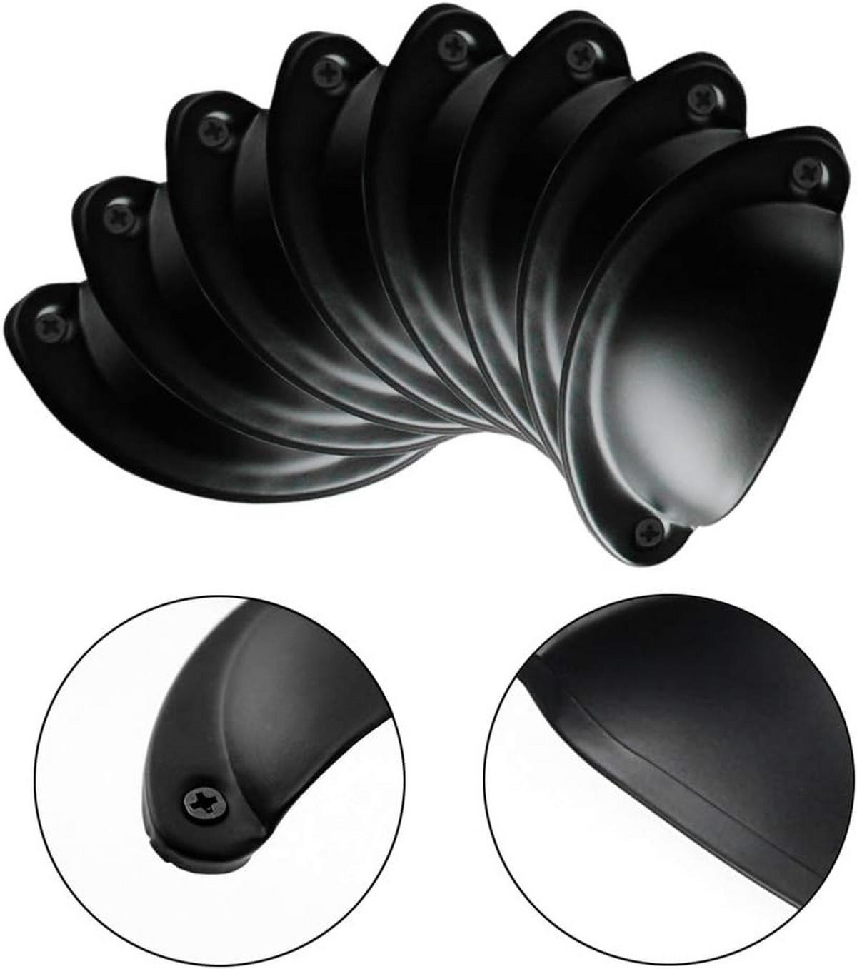 MÖBELGRIFF Schwarz 12er-Set - Schwarz, Metall (3.5/3/8.1cm)