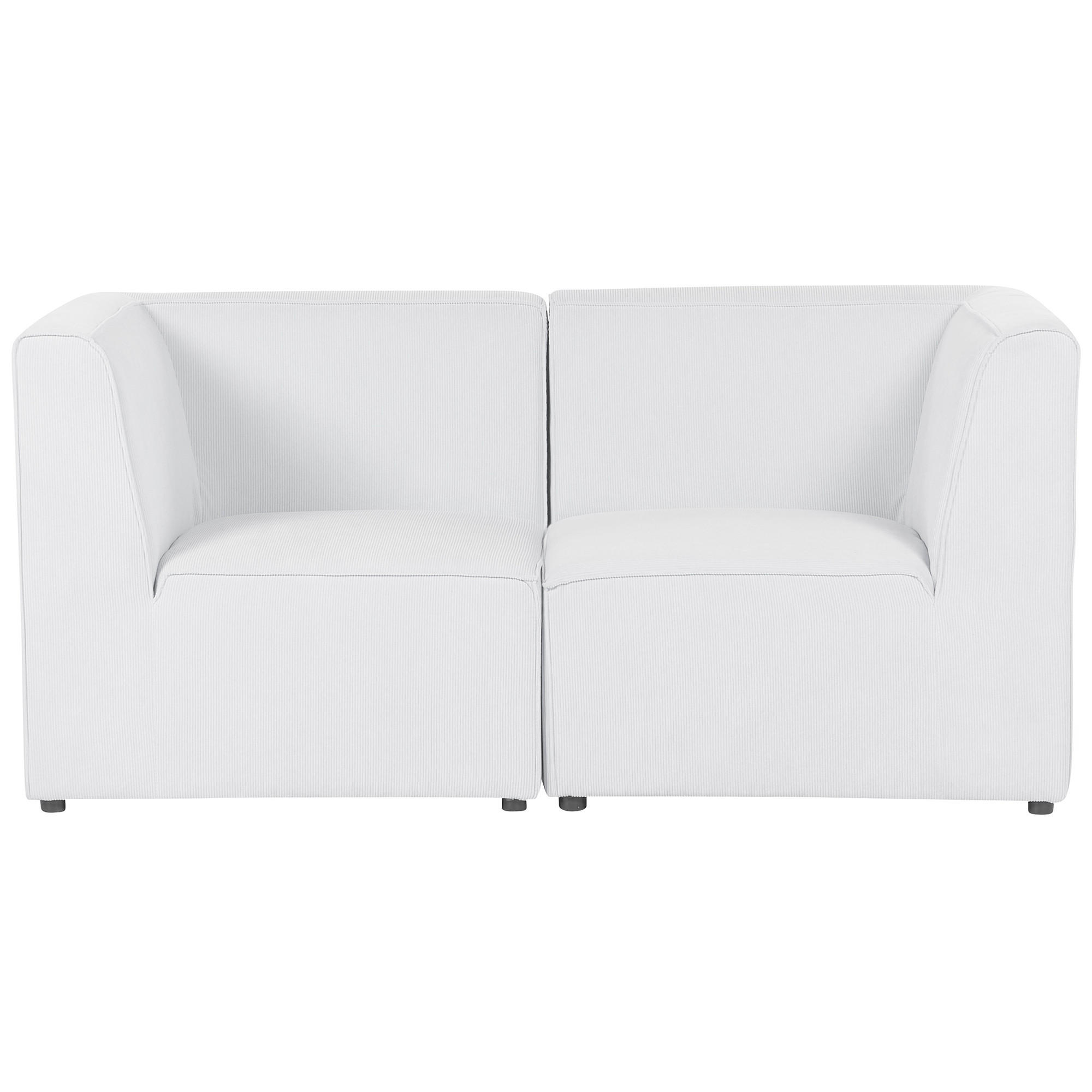 2-SITZER-SOFA Cord cremeweiß Lemvig - Weiß, Textil (166/78/83cm) - Beliani