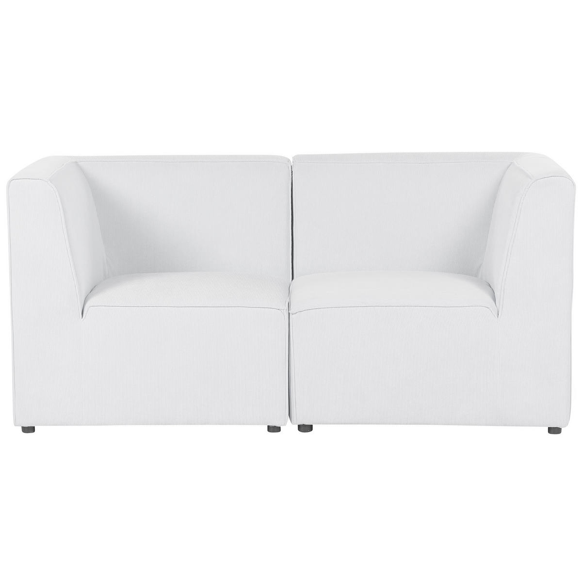 2-SITZER-SOFA Cord cremeweiß Lemvig - Weiß, Textil (166/78/83cm) - Beliani