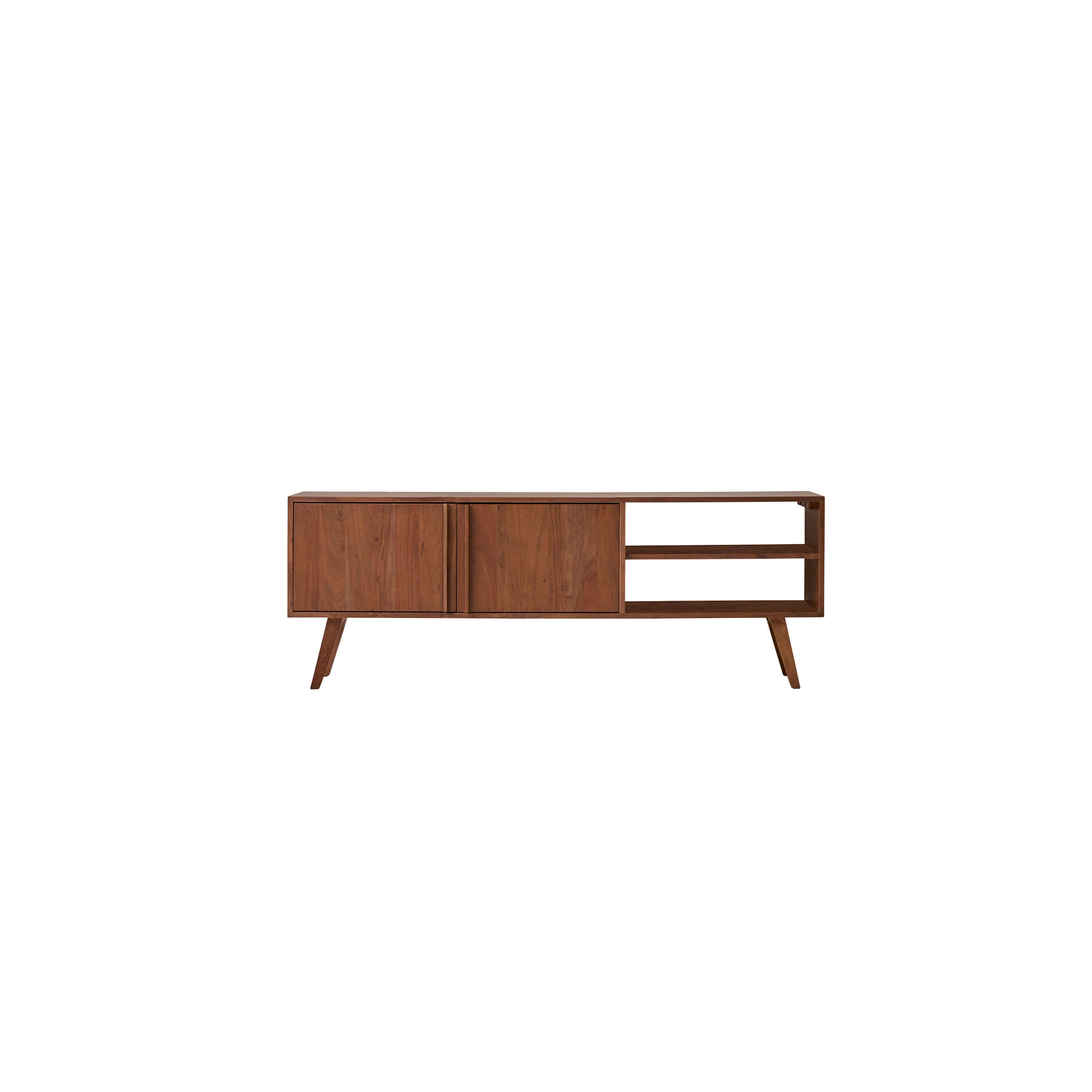 TV-SCHRANK Niels Dunkelbraun aus Akazie - Dunkelbraun, Holz (147/53/35cm) - Tikamoon