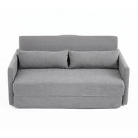 2-SITZER SOFABETT Cord Grau mit Kissen und Magazintaschen - Grau, Holzwerkstoff/Textil (165/67/212cm) - WISHDOR