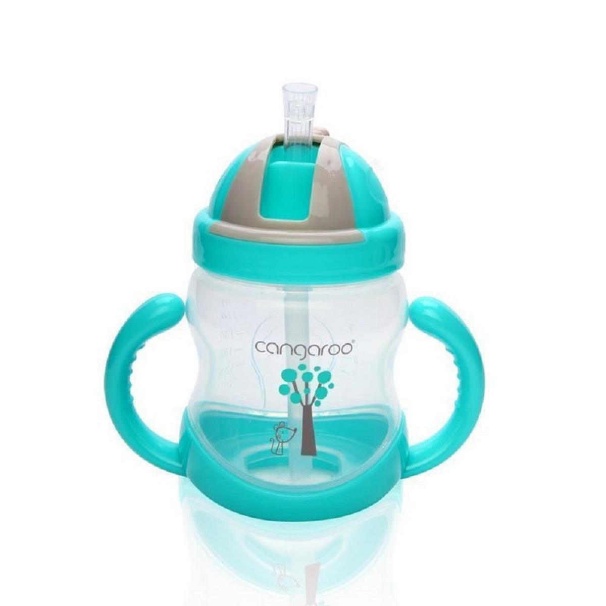 TRINKFLASCHE Trinklernbecher Boo 280 ml C0582 blau Silikon, Kunststoff, Anti-Kolik-Entlüftung, Deckel, Schutzdeckel - Blau, Kunststoff (8/15/13cm) - Cangaroo