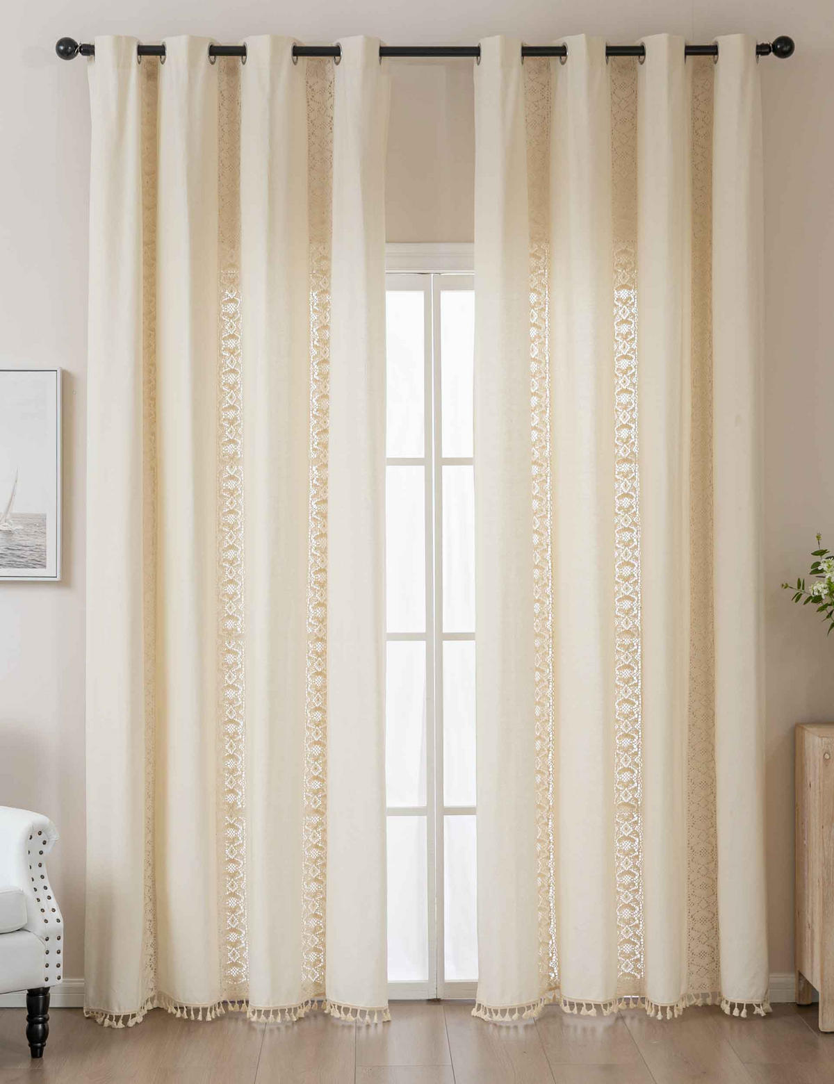 VORHANG OSAKA HxB 245x140 cm - Creme, Textil (140/245cm)