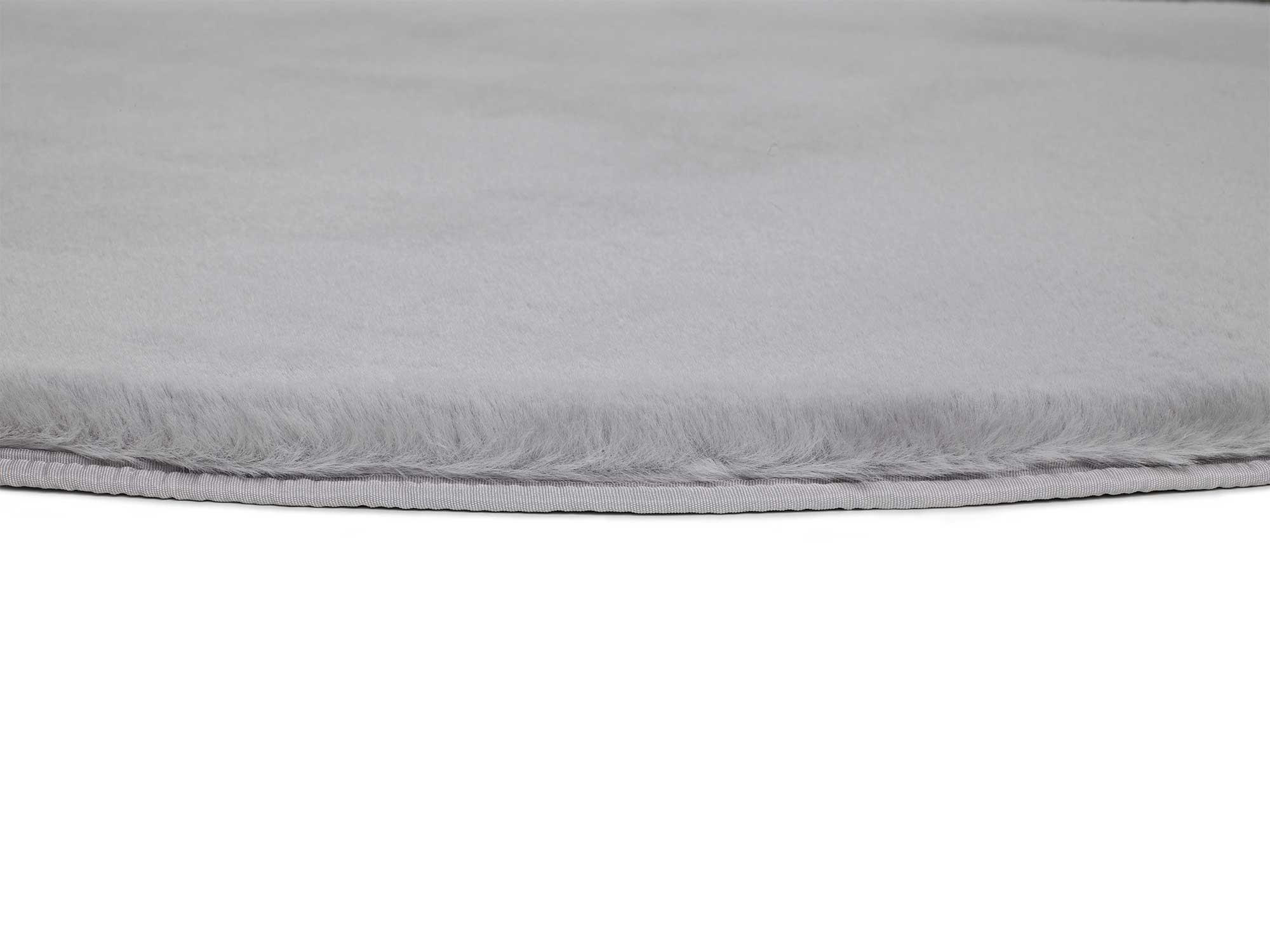 WEBTEPPICH waschbar Silber Fox 120Ø cm - Silberfarben, Textil (120/120cm) - Atticgo