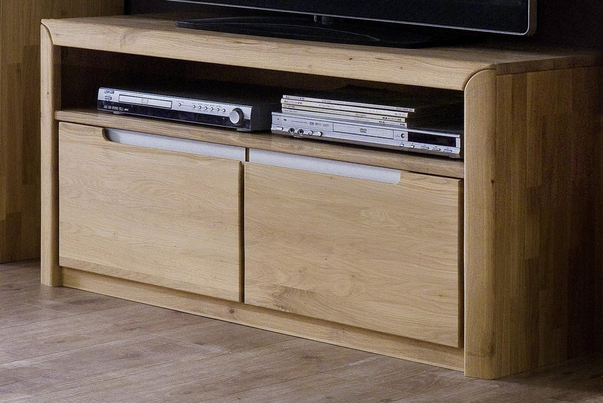 LOWBOARD Massivholz Ianka 114x60x46 TV-Unterteil Wildeiche Bianco geölt - Naturfarben, Holz (114/60/46cm) - 58aufmkessel
