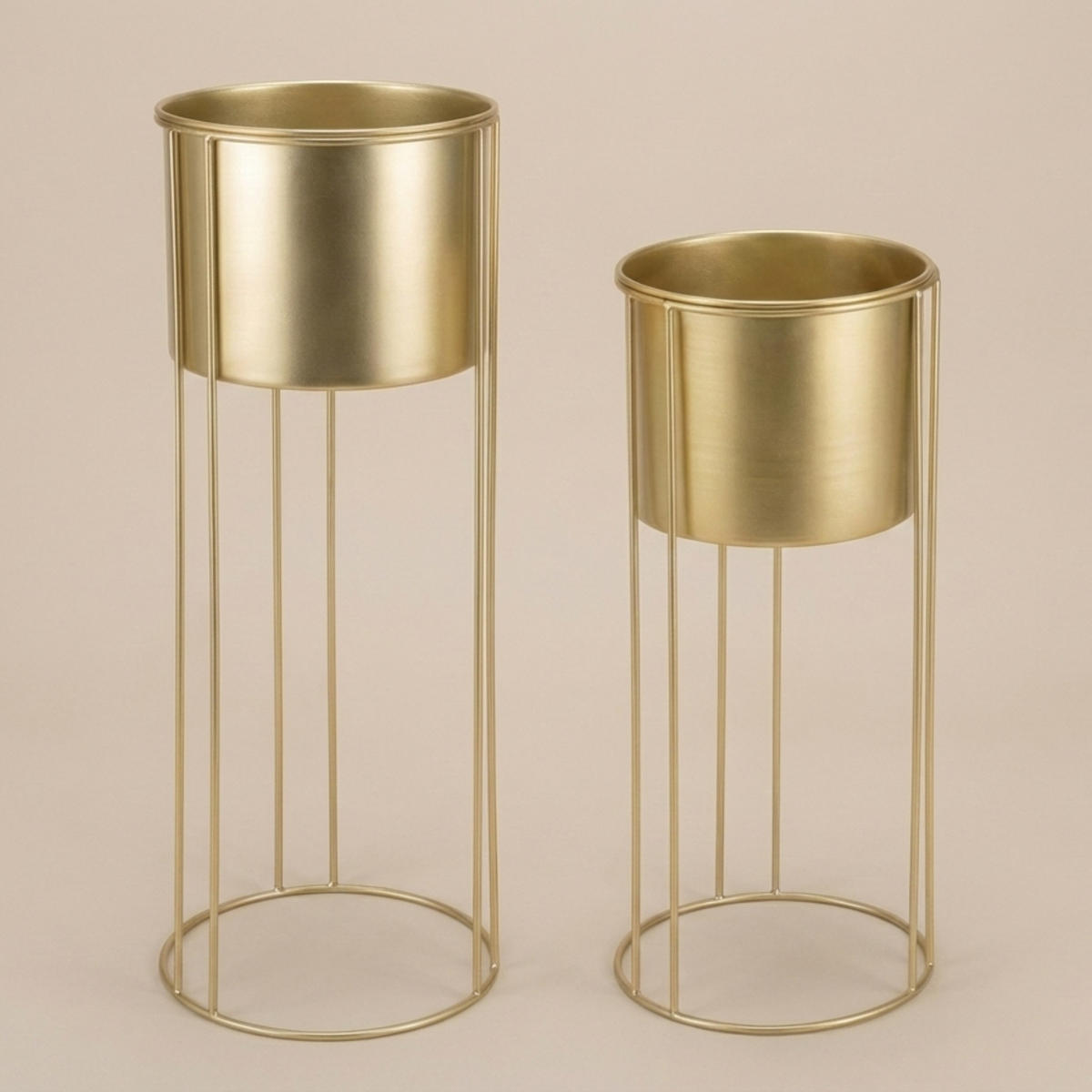 ÜBERTOPF-SET Osmos Gold 2er-Set - Goldfarben, Metall (21/58/21cm) - EDENIA