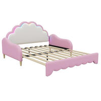 SOFABETT 140/200 cm in Rosa mit Matratze und Umgebungslicht - Pink, Leder/Holz (113/99/151cm) - KOMHTOM