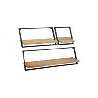 WANDREGAL ADELIA 3ER SET Holz Akazie - Naturfarben, Holz (100/30/25cm) - KAWOLA