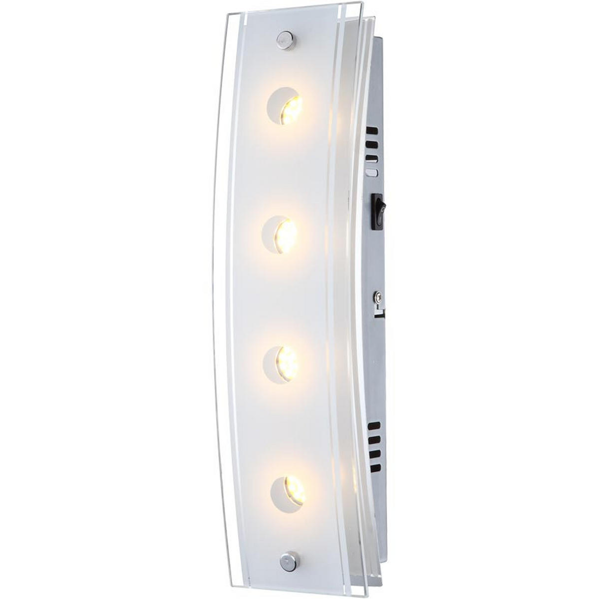 LED WANDLEUCHTE KADIRA Silber Glas satiniert - Silberfarben, Glas (9/6.5/33cm) - Globo Lighting