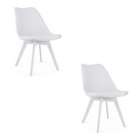 ESSZIMMERSTUHL 2-er Set RIKX weißer Sitz, weiße Beine - Weiß, Kunststoff (49/82/43cm) - Valora