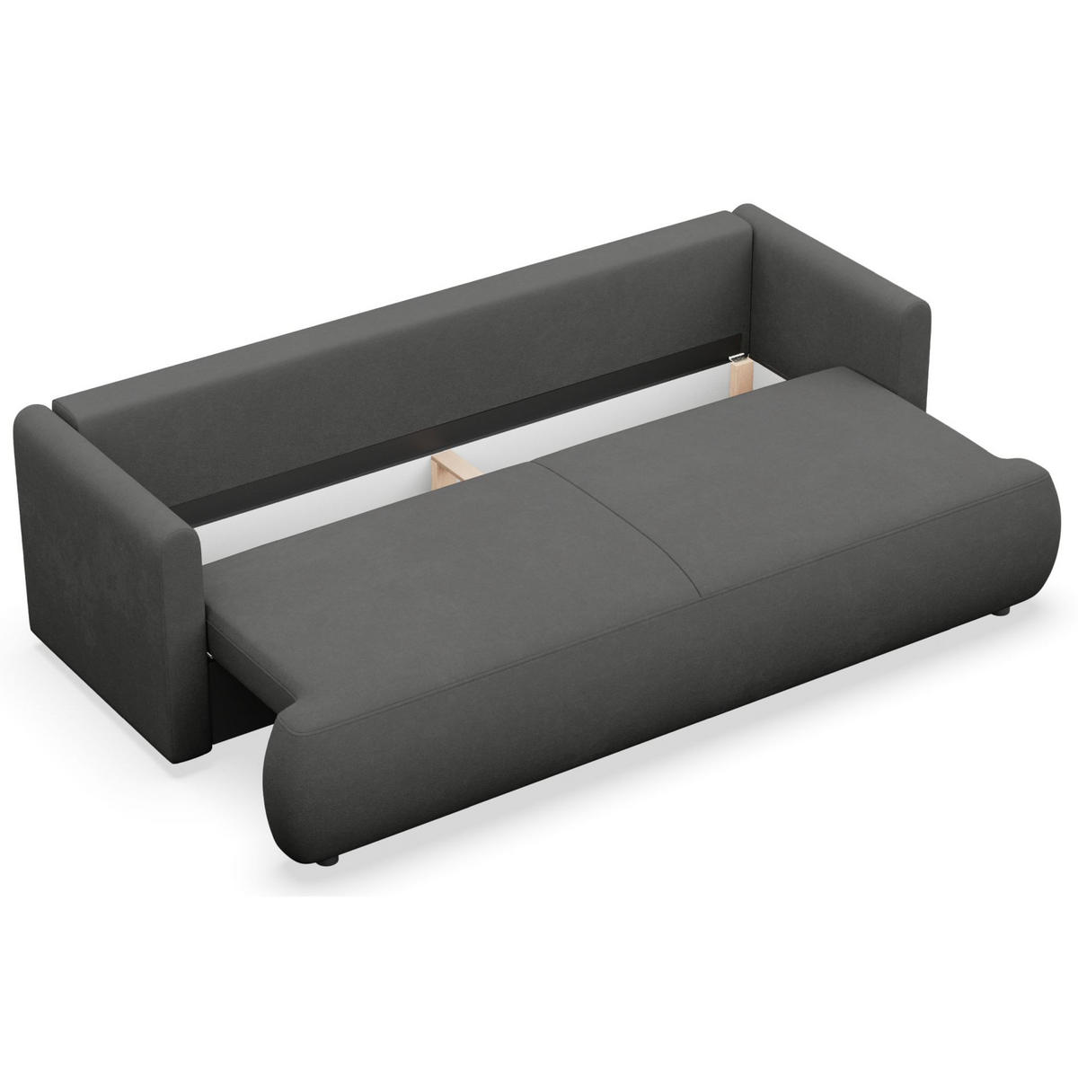 3-SITZER SOFA Ovo Mini Dunkelgrau Chenille Easy-Clean - Dunkelgrau/Schwarz, Kunststoff/Textil (226/90/97cm) - Selsey