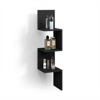 ECKREGAL Vesuvio Schwarz 28 x 116.4 cm - Schwarz, Holzwerkstoff (28/116.4/28cm) - Livinity®