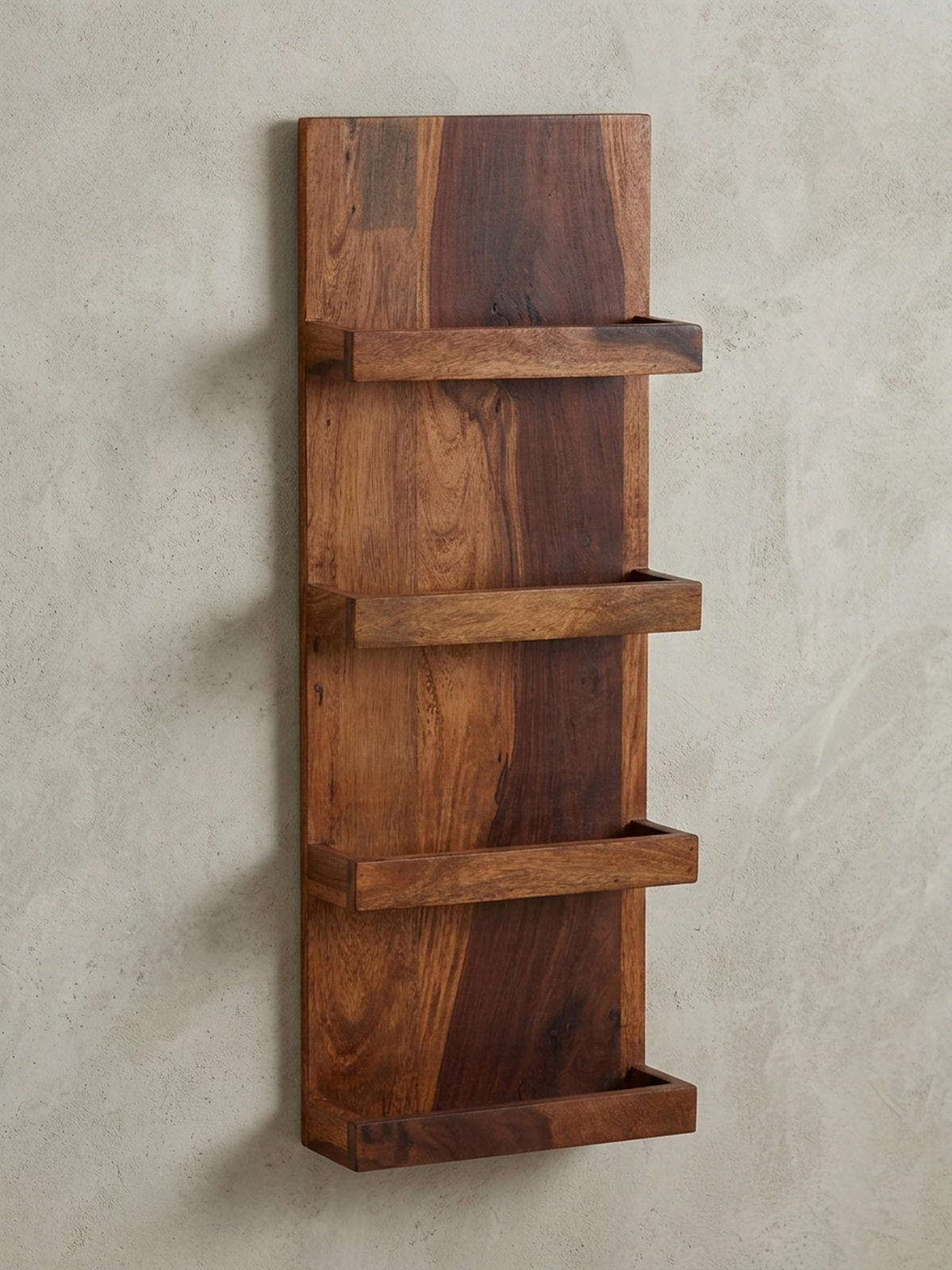 WANDREGAL Massivholz Nachhaltig Handgefertigt - Braun, Holz (30/80/10cm) - KADIMA DESIGN