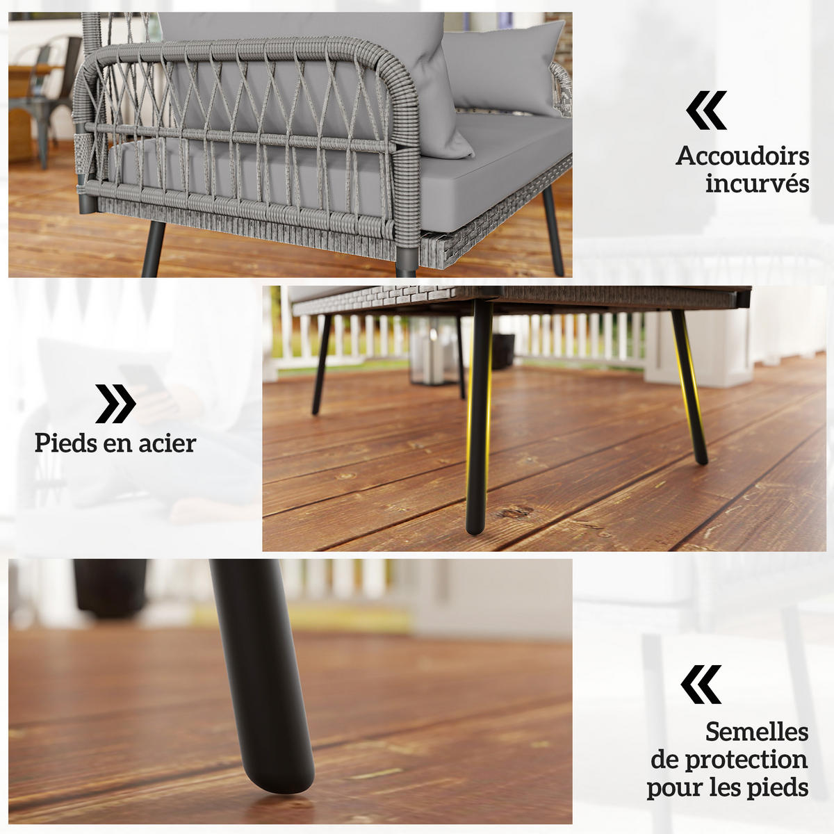 GARTENBANK DE-13512 Dunkelgrau - Dunkelgrau, Metall (115/82/61cm) - ComfortXL