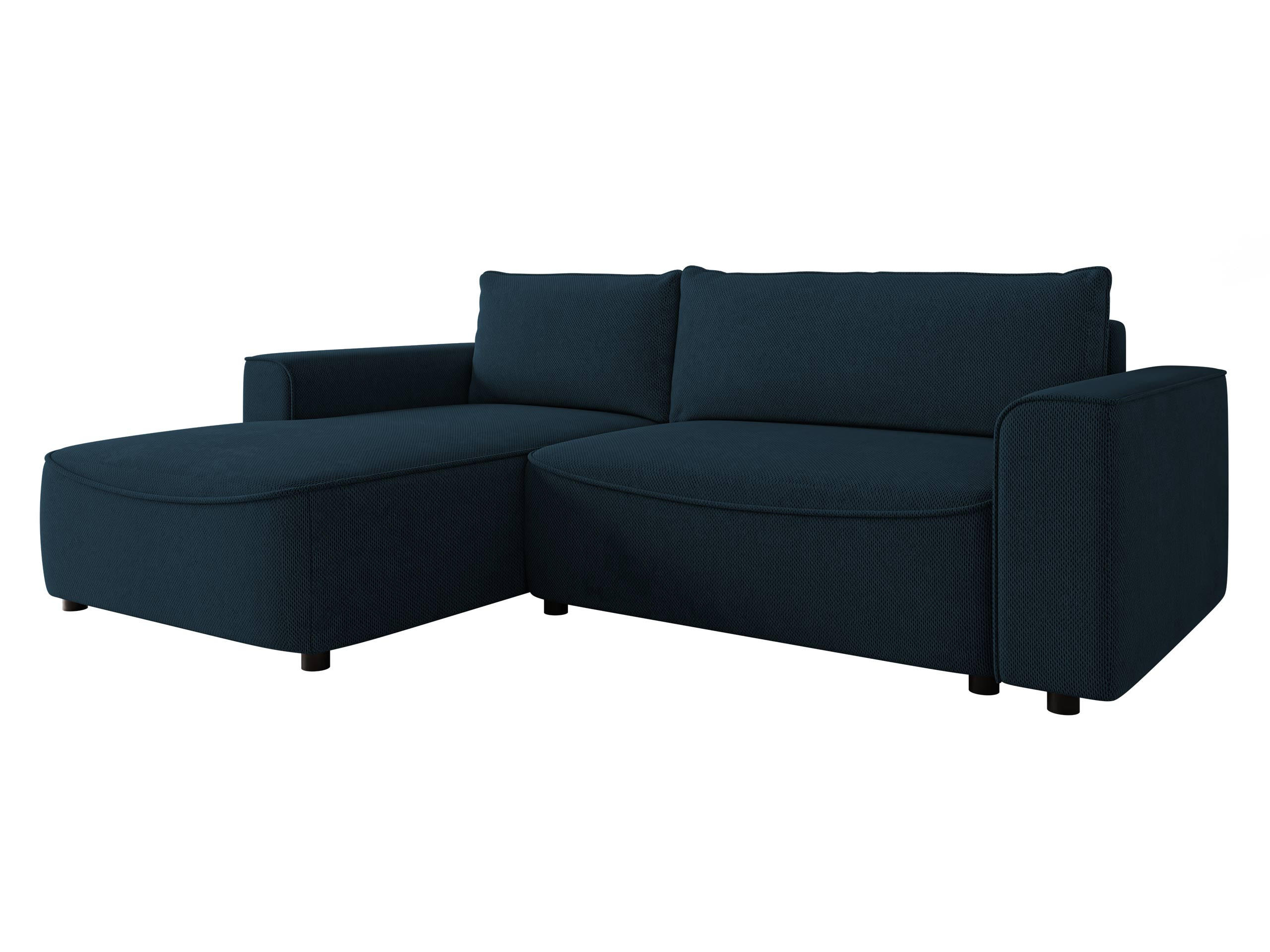 ECKSOFA Beliza, Seite: Links - Schwarz/Dunkelblau, Holz/Kunststoff (255/175cm) - MIRJAN24