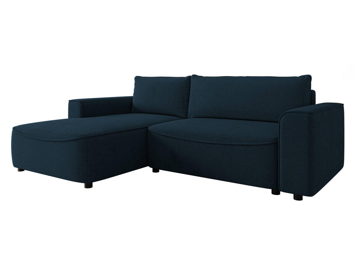 ECKSOFA Beliza, Seite: Links - Schwarz/Dunkelblau, Holz/Kunststoff (255/175cm) - MIRJAN24