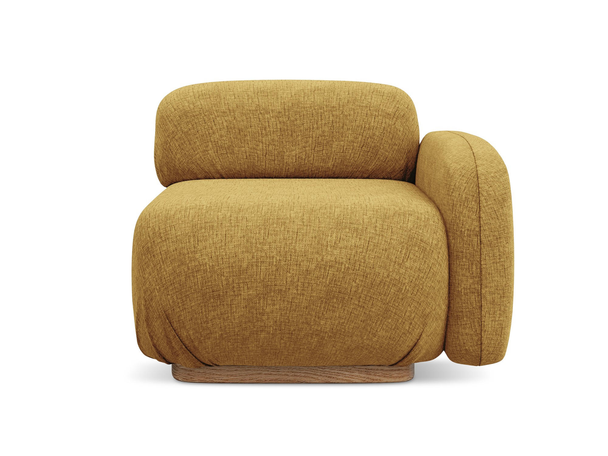 SOFAELEMENT Rechts Chenille Stoff Gelb - Currygelb/Gelb, Holz/Textil (95/73/95cm) - Makamii