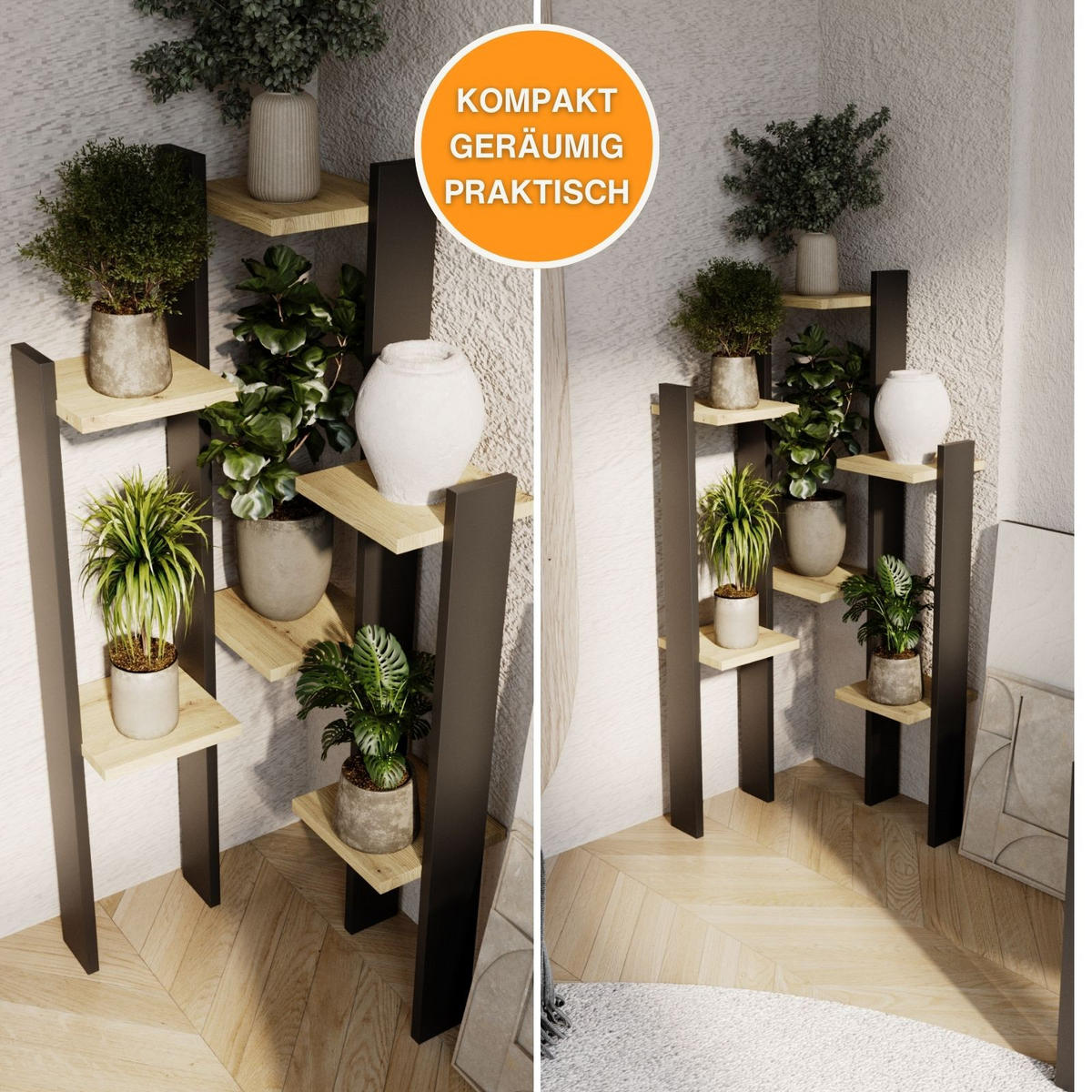 BLUMENSTÄNDER M6 - Eiche Artisan, Holzwerkstoff (49/108/48cm) - RAUMHIRSCH FURNITURE