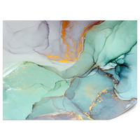 FOTOTAPETE für Badezimmer Blauer Marmor Goldadern Vintage 350x256 - Violett/Grün, Papier (350/256cm) - Muralo