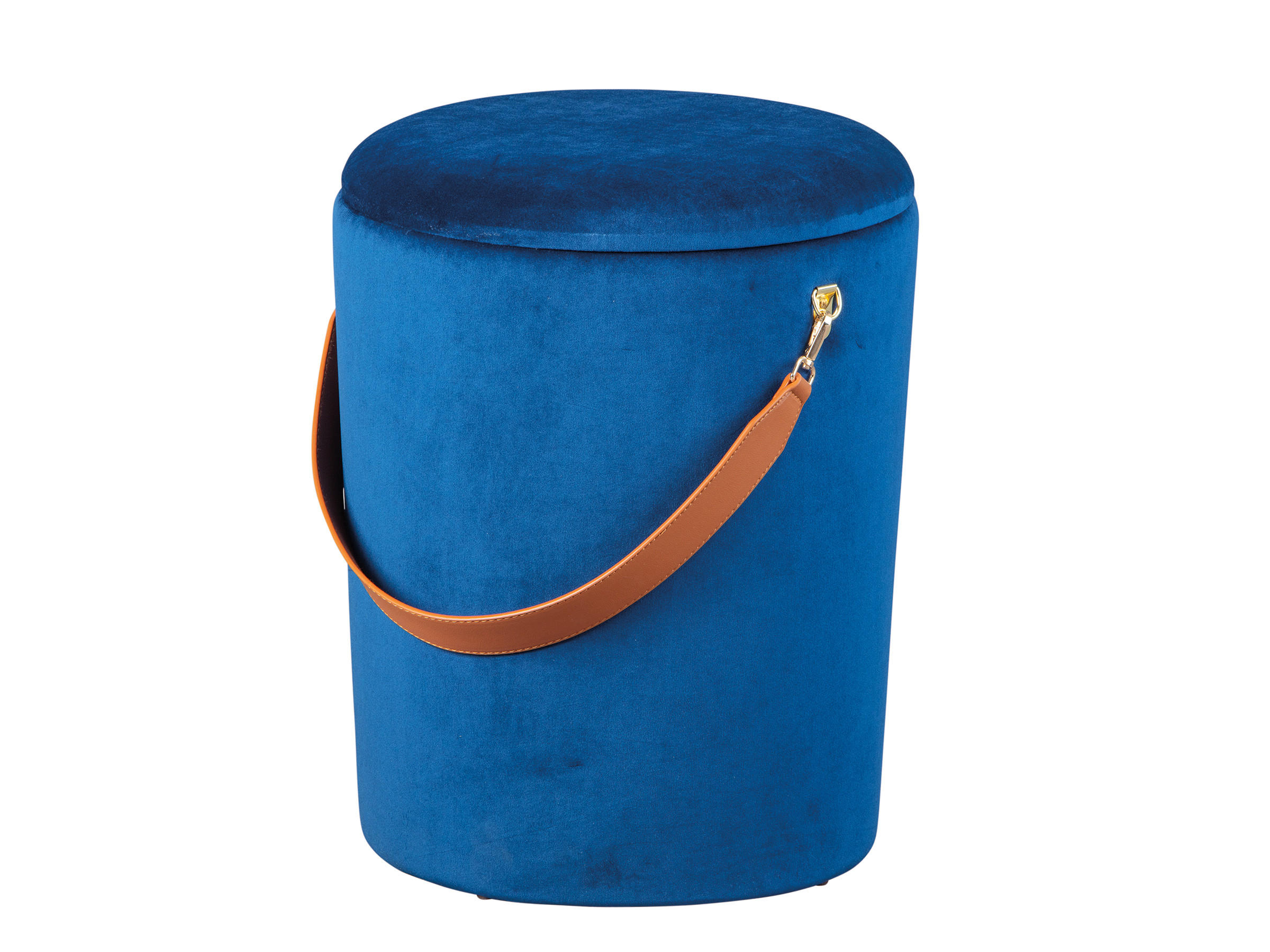 POUF blau und braun - Blau, Holzwerkstoff (35/45/35cm) - ebuy24