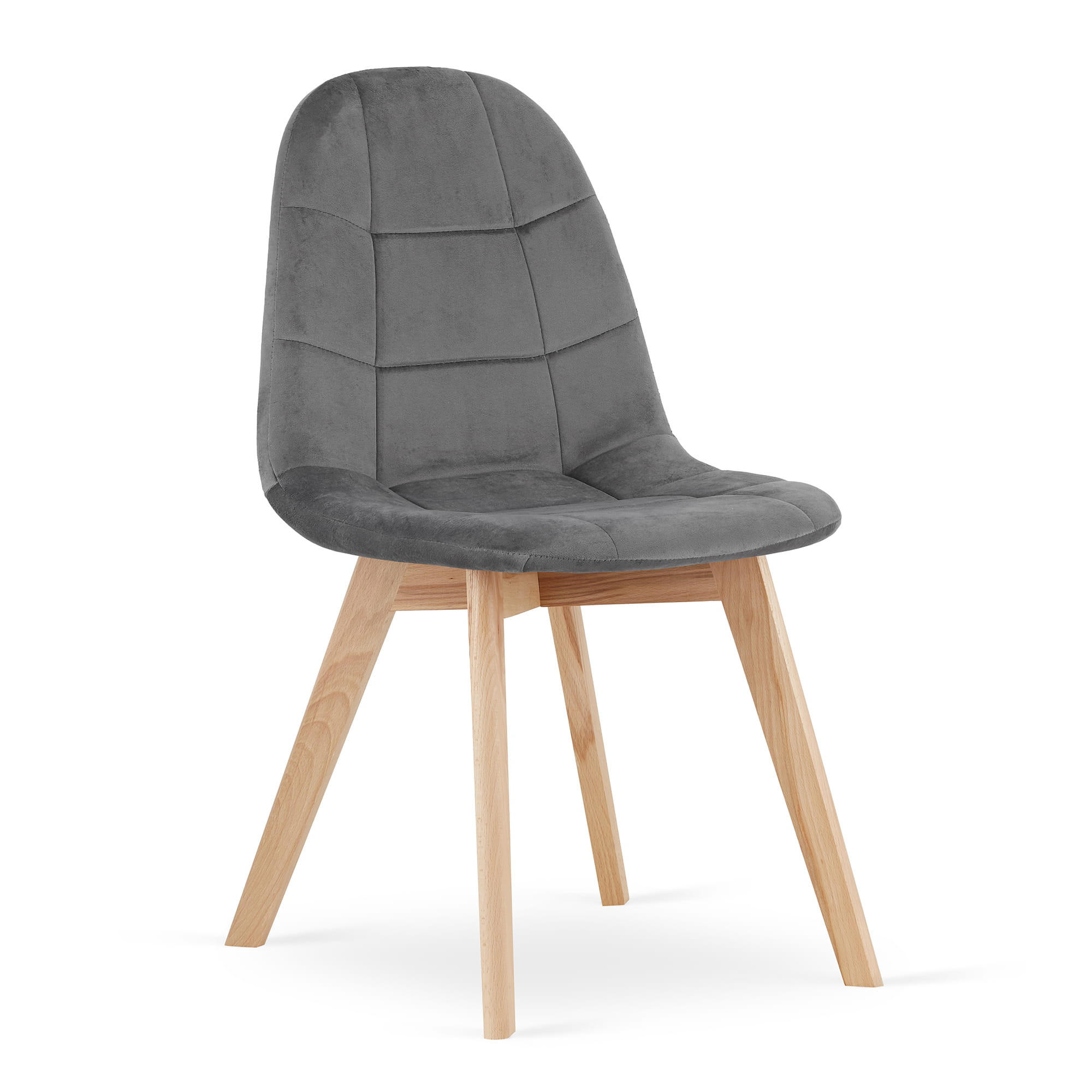 STUHL SORANO 1 Stück, Grau, mit Samtstoff gepolstert - Anthrazit, Holz/Textil (45/82/54cm) - Komodee