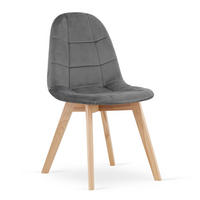 STUHL SORANO 1 Stück, Grau, mit Samtstoff gepolstert - Anthrazit, Holz/Textil (45/82/54cm) - Komodee