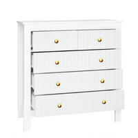 SIDEBOARD 79/80,5/39,5 cm in Weiß mit 5 Schubladen und goldfarbenen Griffen - Weiß, Holzwerkstoff (79/80.5/39.5cm) - Flora Grace