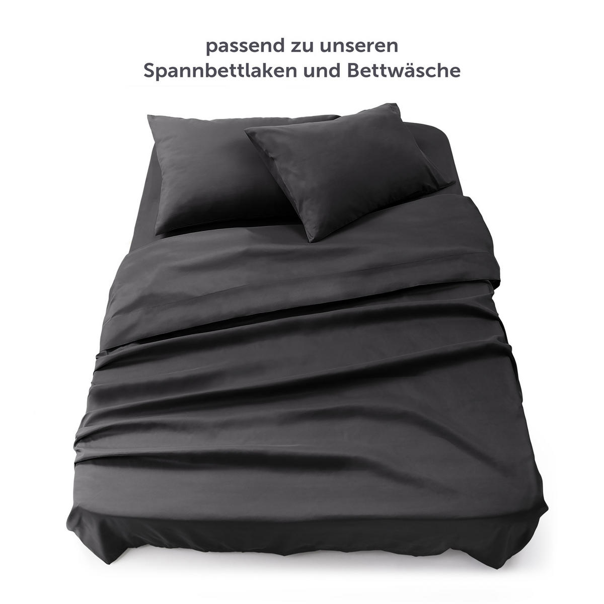BETTTUCH ohne Gummi 220/275 cm, in Dunkelgrau - Dunkelgrau, Textil (275/220cm) - Blumtal