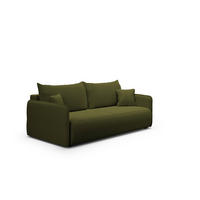 POHOVKA Claudio 3MÍSTNÁ Zelená - zelená barva, dřevo (216/86/105cm) - Petits-meubles