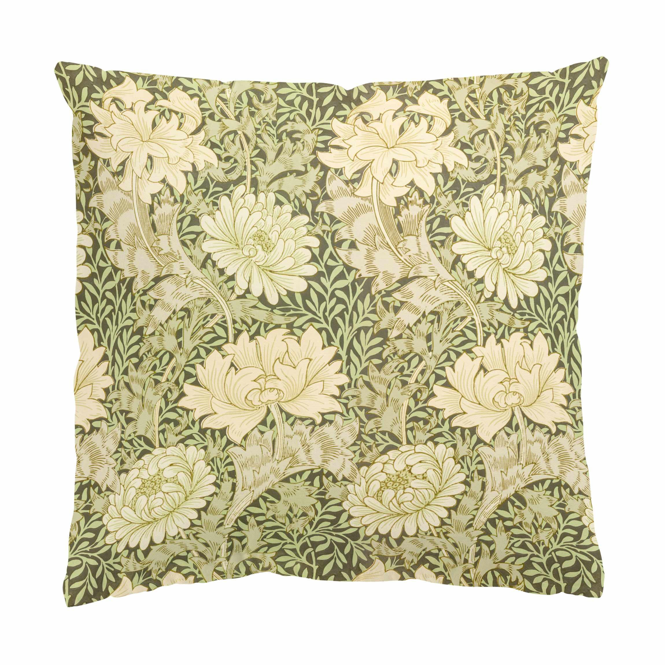 DEKOKISSEN William Morris Muster - Große Blüten 50/50 cm - Grün, Textil (50/50/10cm) - Bilderwelten