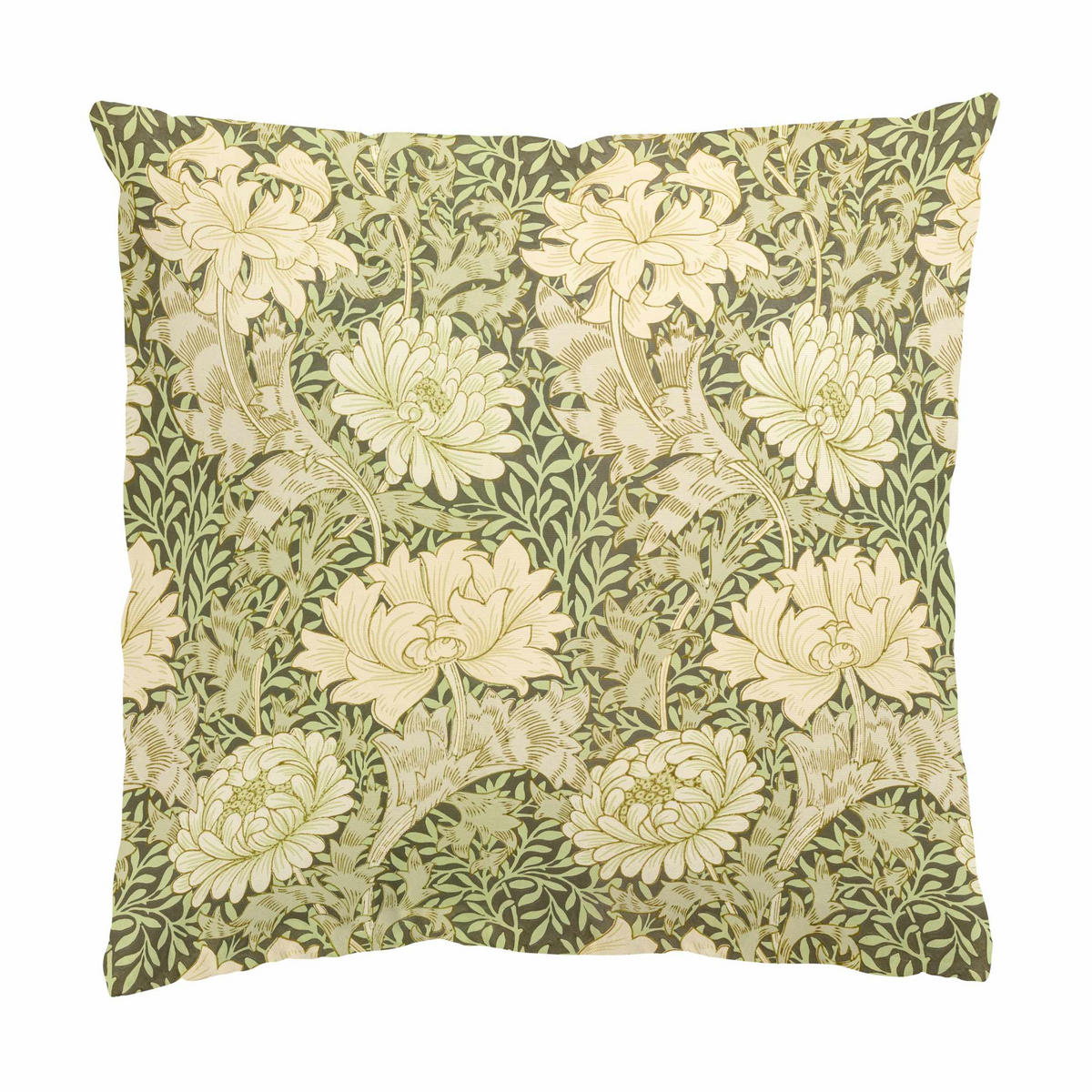 DEKOKISSEN William Morris Muster - Große Blüten 50/50 cm - Grün, Textil (50/50/10cm) - Bilderwelten