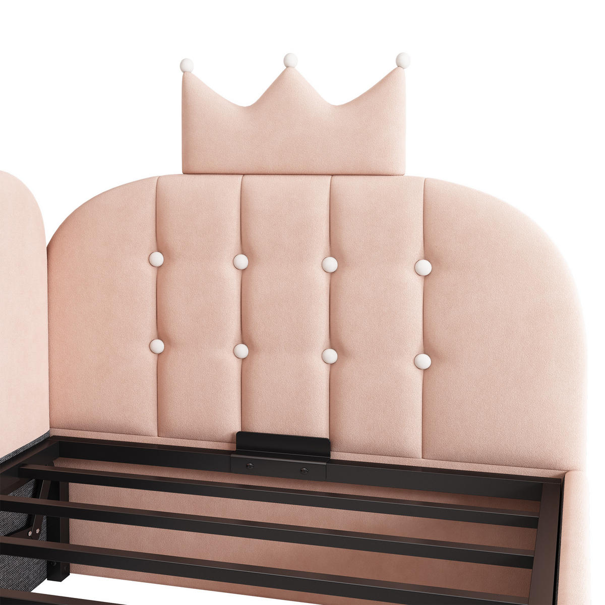 KINDERBETT 90/190 cm DE-00316, in Rosa, hydraulischem Stauraum - Rosa, Metall (90/190cm) - ComfortXL