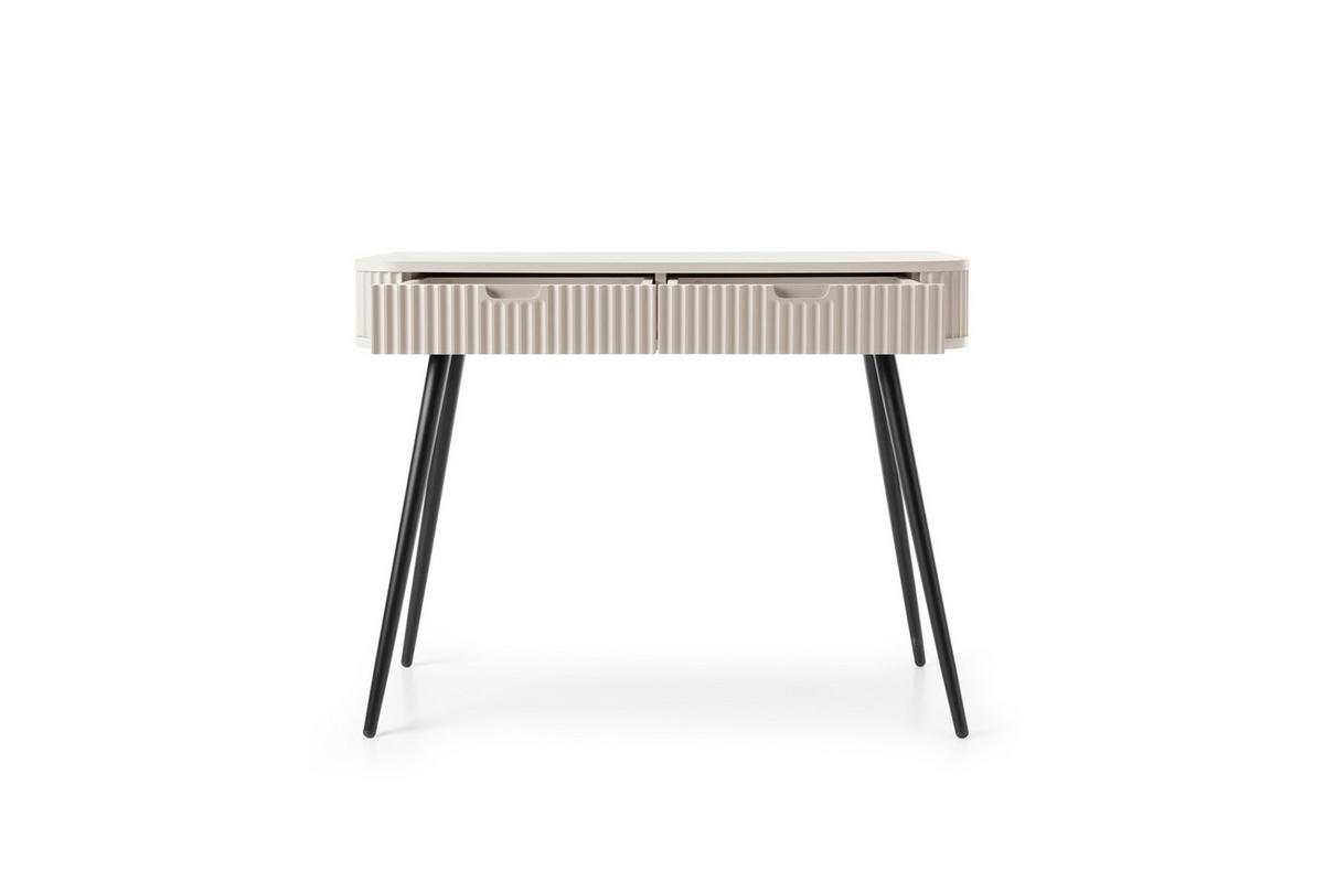 SCHMINKTISCH MODERNO 103/80/49 in Caschmir/Schwarz - Creme/Schwarz, Holzwerkstoff (49/103/80cm) - Deine Möbel 24