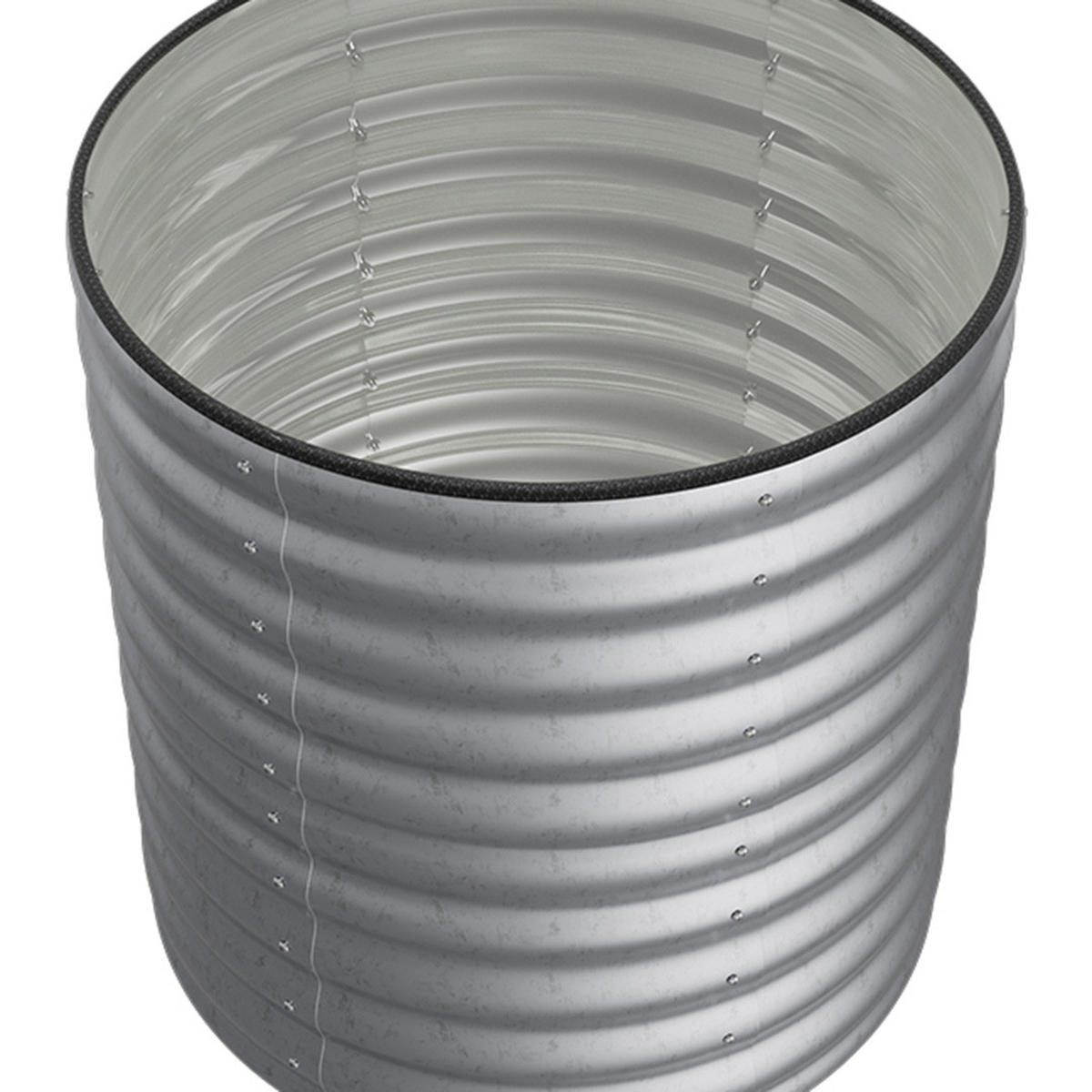 HOCHBEET-PFLANZKASTEN aus verzinktem Stahl in verzinkten Silber Zylindrischen Blumenkasten für Garten Balkon rund langlebig rostfest 80 × 80 × 80 cm - Silberfarben, Metall (80/42/80cm) - Livingandhome