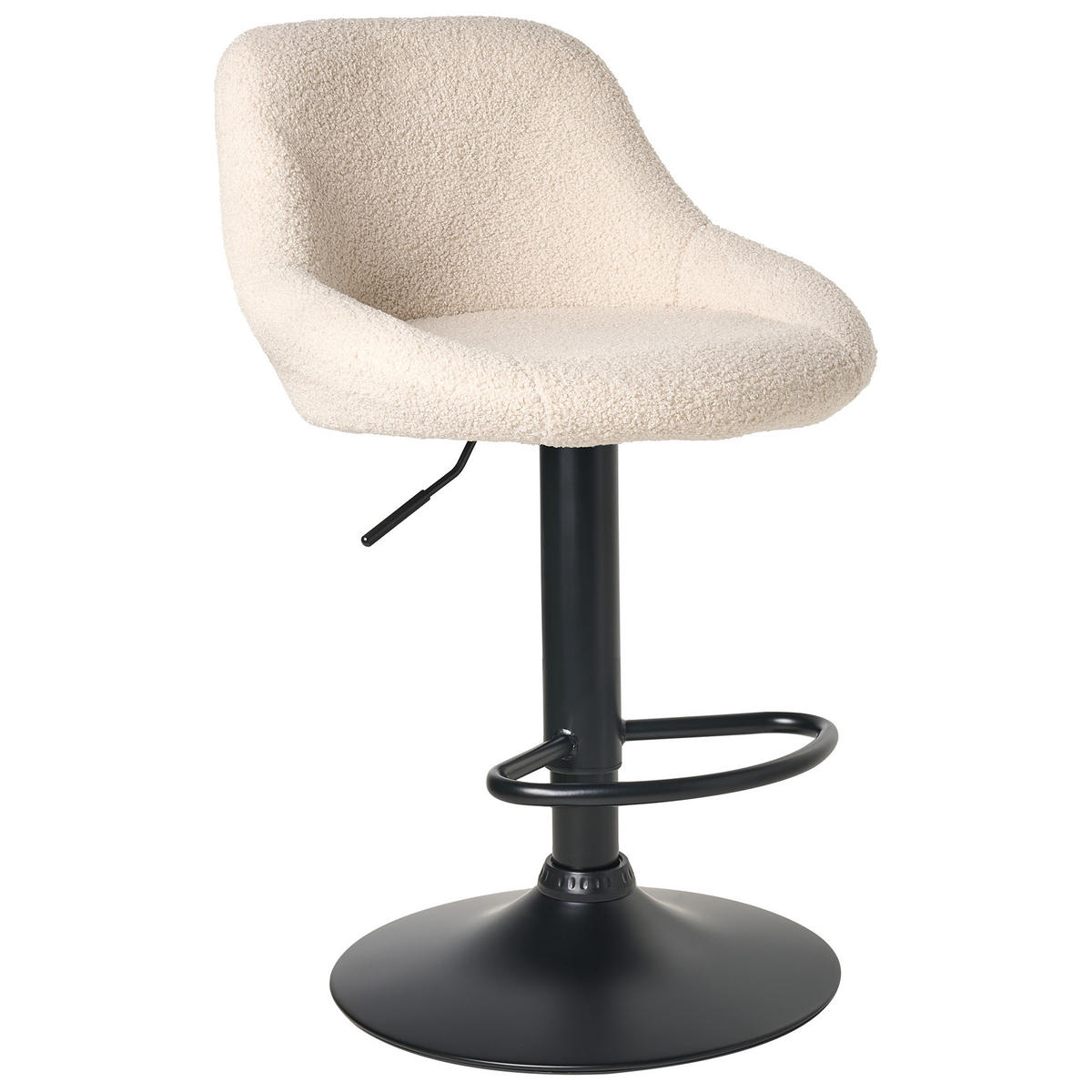 BAROVÁ STOLIČKA sada 2 ks Bouclé otočná Světle béžová Medulin - černá/béžová, textil (47/83/39cm) - Beliani