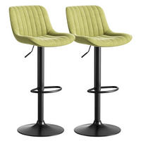 BARHOCKER höhenverstellbar 87 - 109 cm Samt Grün 2er-Set - Grün, Metall (46/87/47.1cm) - Meubliv